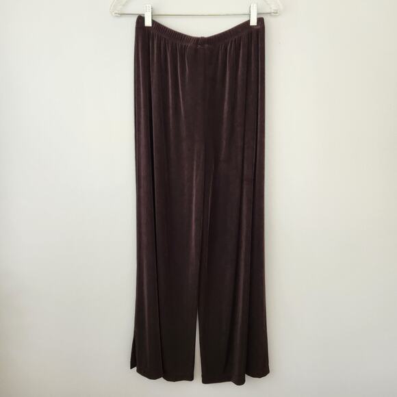 Chicos Travelers Pants Women 1S Chocolate Brown Slinky Knit Elastic Waist Dressy - Picture 4 of 16